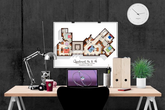 Big Bang Theory Art Print – Apartment Floor Plan