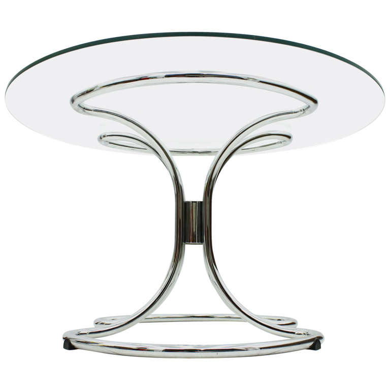 Giotto Stoppino Glass and Steel Tube Dining Table