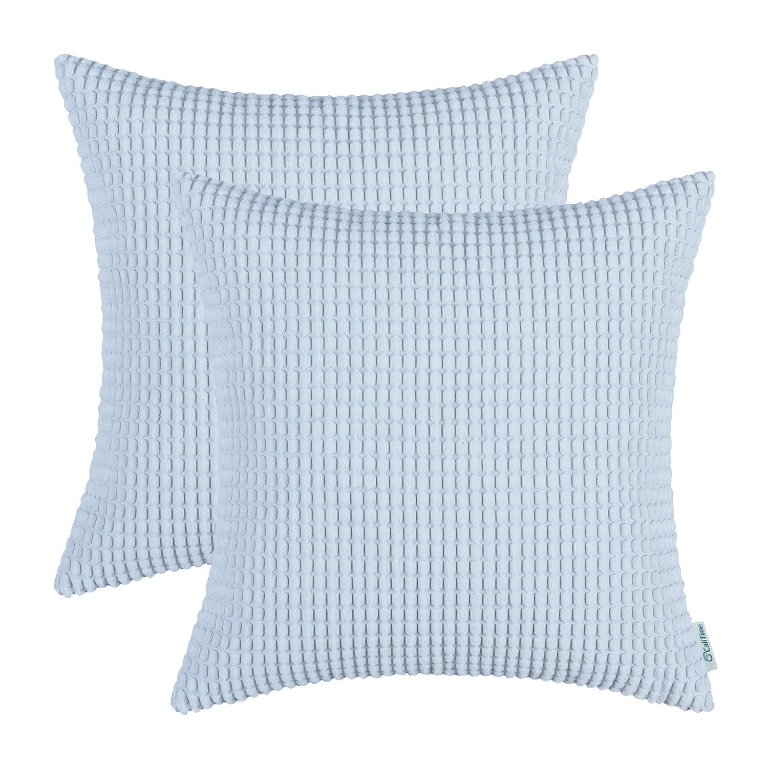 CaliTime Pack of 2 Comfy Throw Pillow, Light Blue