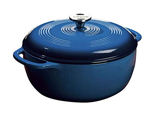 Lodge 6-Quart Enameled Cast Iron Dutch Oven, Blue