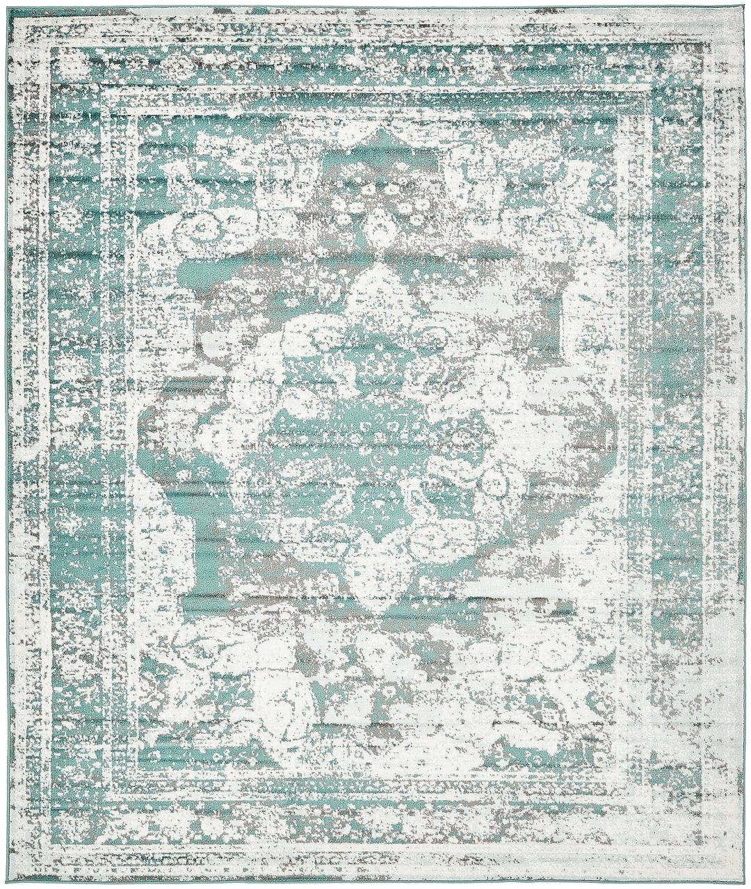 A2Z Rug Traditional Persian Vintage Rug, Tur	quoise