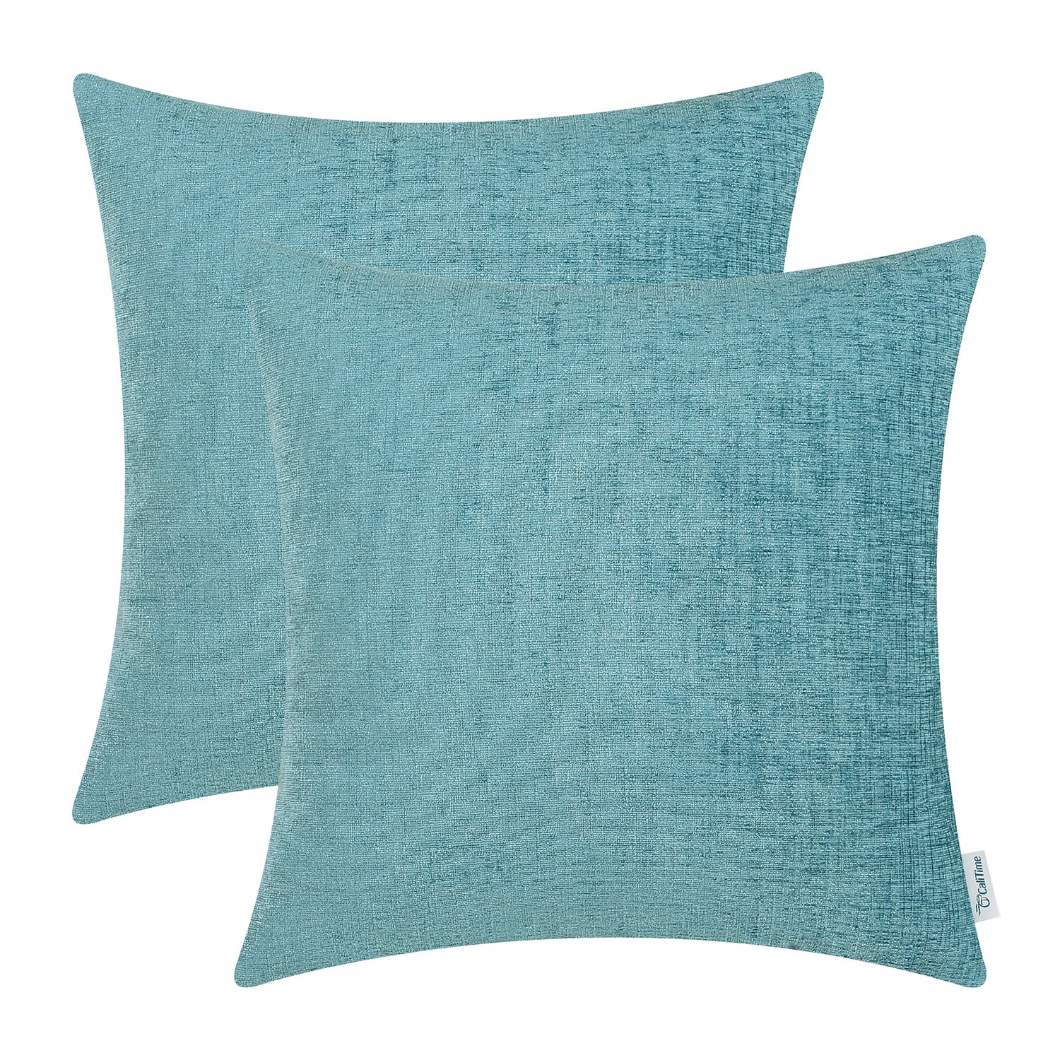 CaliTime Pack of 2 Cozy Throw Pillow, Teal