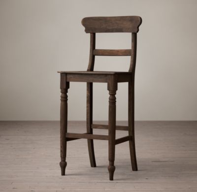 Restoration Hardware 19th C. English Schoolhouse Stool, White