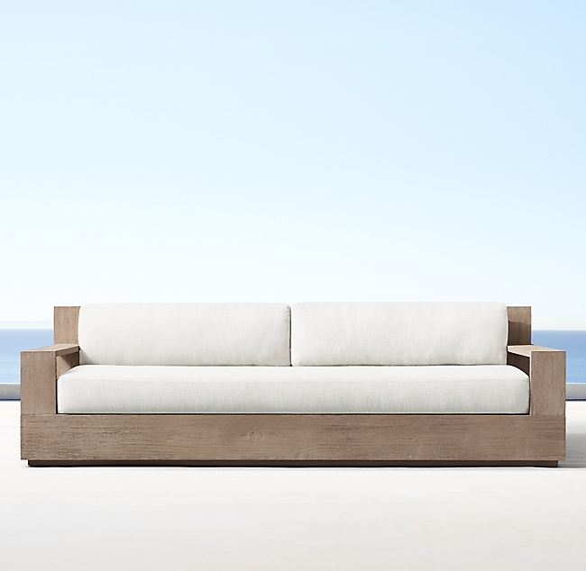 Restoration Hardware Marbella Teak Classic Sofa