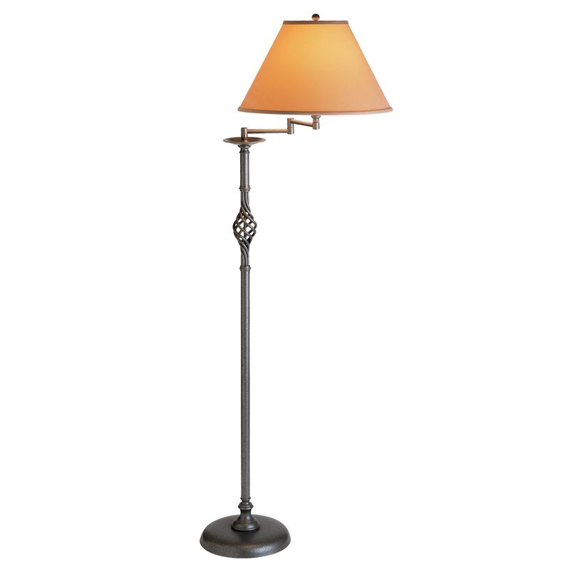 Hubbardton Forge Twist Basket 53” Swing Arm Floor Lamp