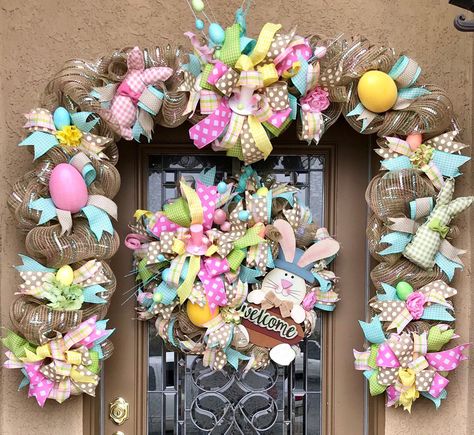 easter burlap door wreath garland