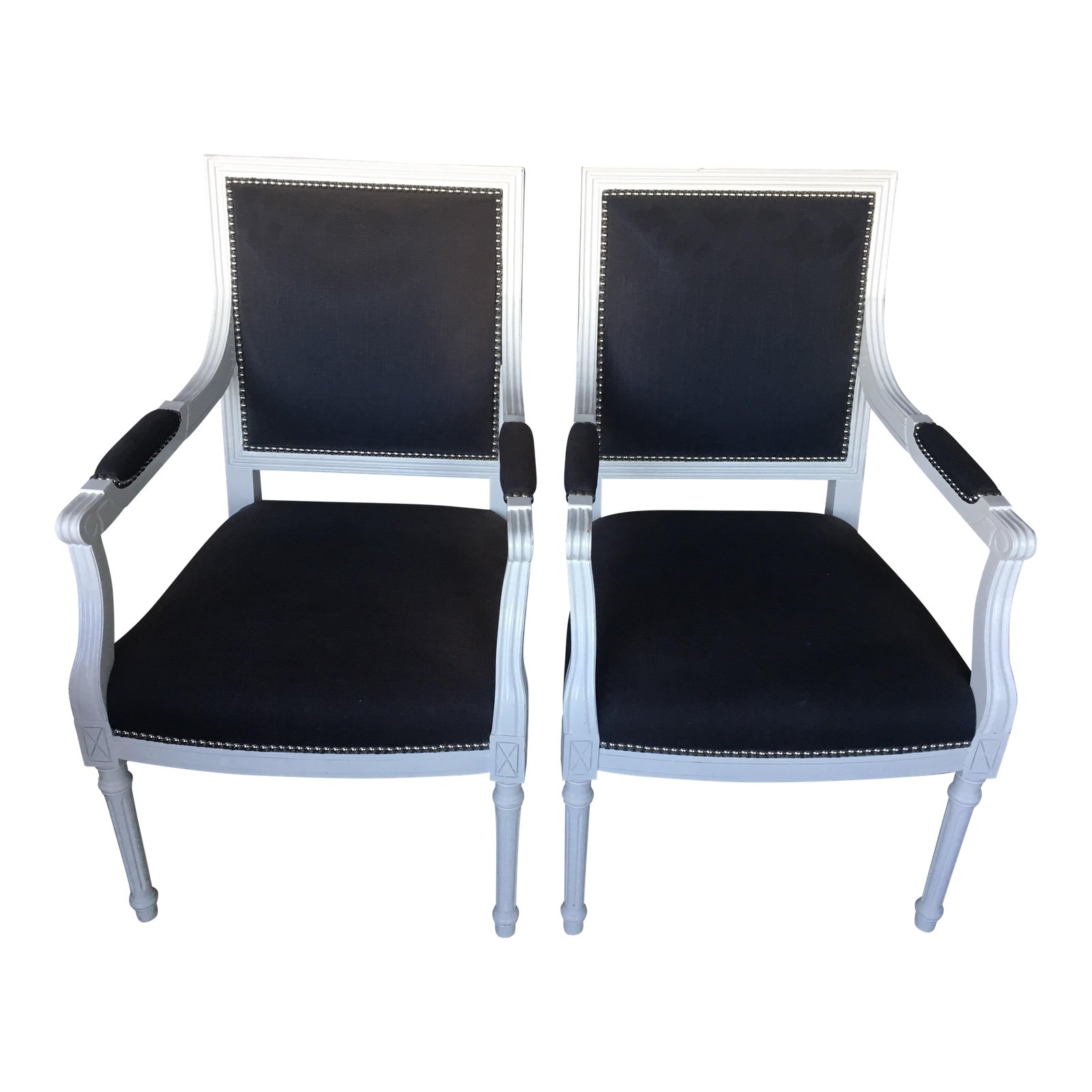 Jonathan Adler Navy Louis Armchair