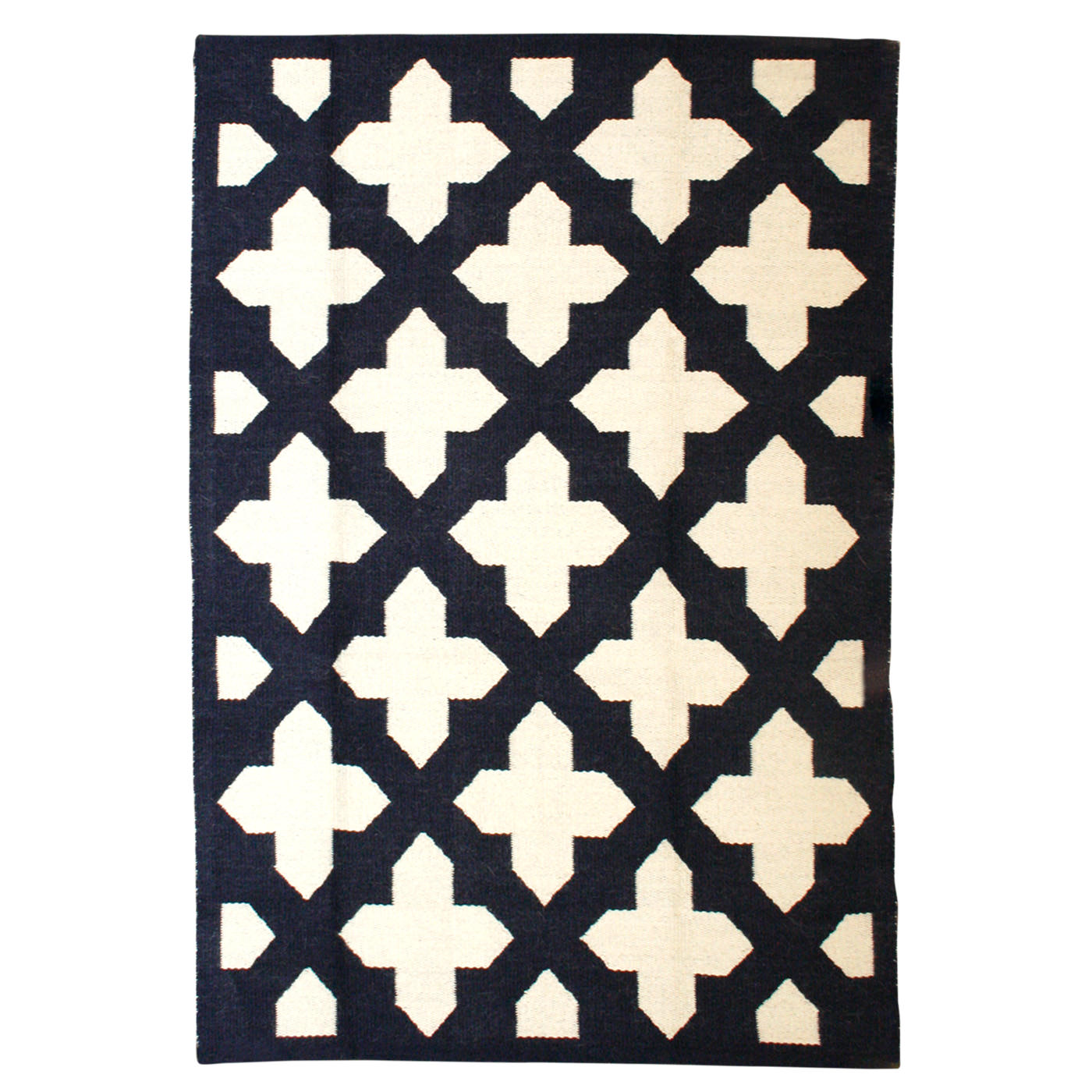 Jonathan Adler Navy Talitha Reversible Peruvian Flat Weave Rug