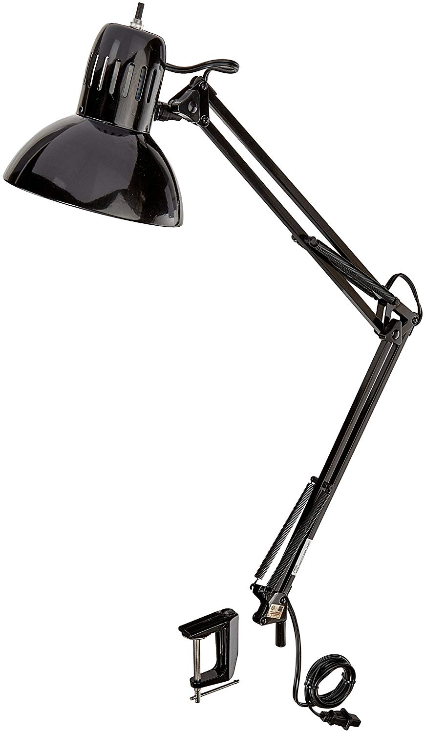 Globe Electric 56963 32” Multi-Joint Metal Clamp Black Desk Lamp