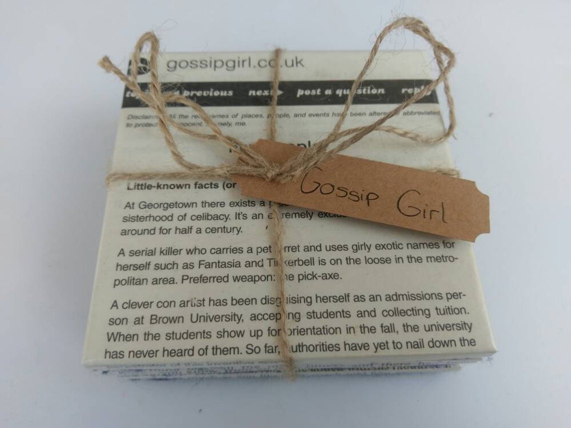 Set of 4 Hand Crafted Tile Coasters, Gossip Girl