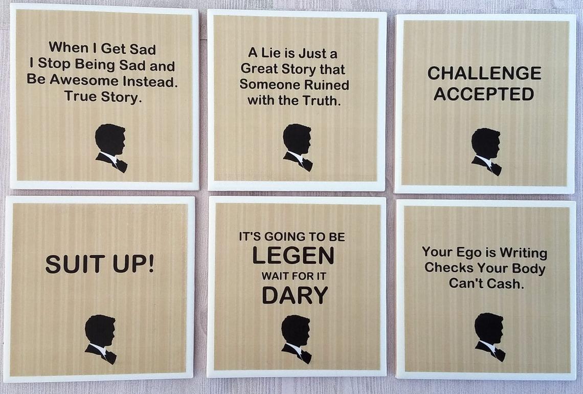 Barney Stinson Coasters – Set of 4 or Set of 6