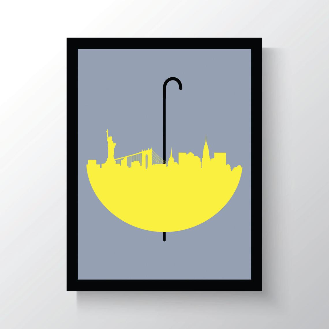 How I Met Your Mother, Wall Print, New York Skyline, Yellow Umbrella