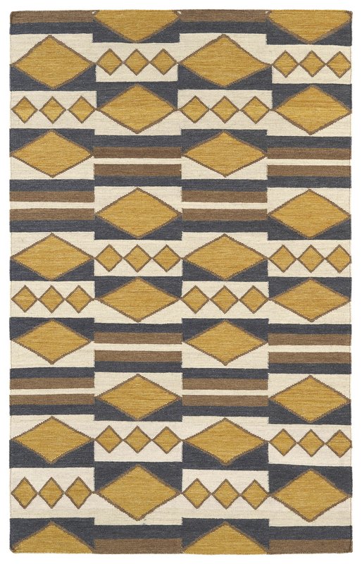 Wrought Studio Marble Falls Gold Geometric Area Rug