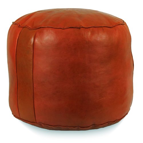Ivy Bronx Neasa Fez Leather Pouf