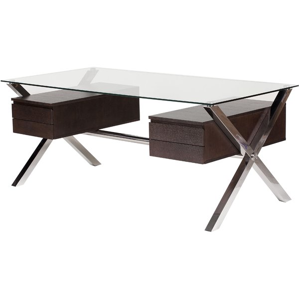 Wade Logan Emiliano Glass Writing Desk