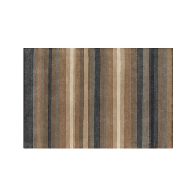 Crate & Barrel Shore Blue Stripe Wool Rug
