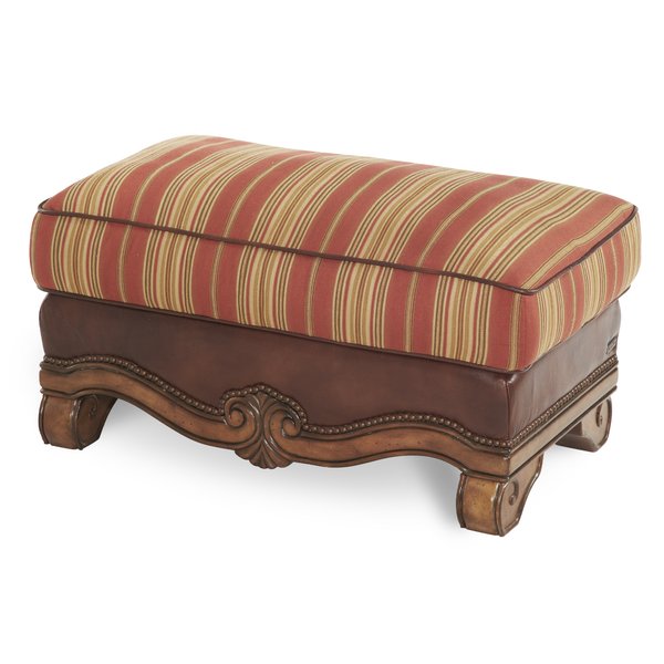 Michael Amini Toscano Leather Ottoman