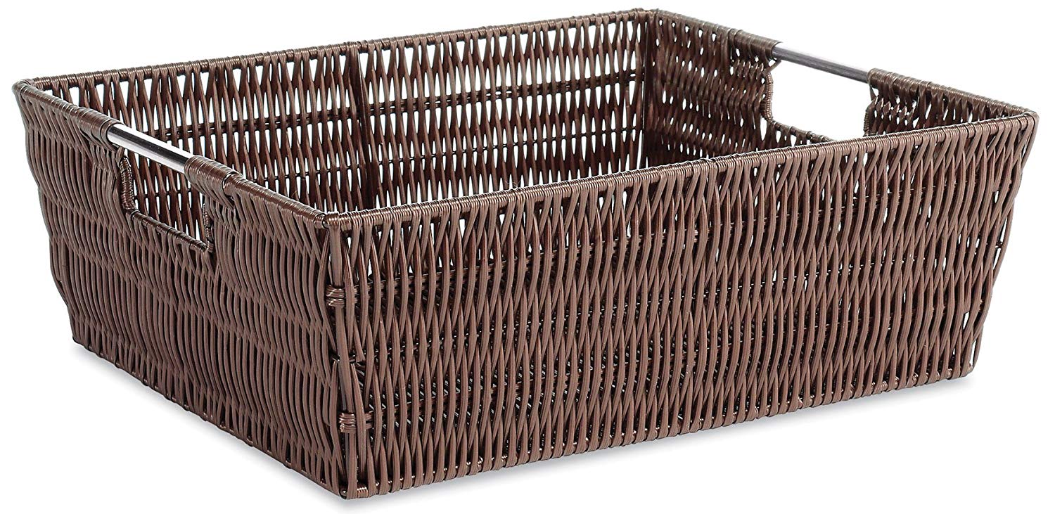 Whitmor Rattique Shelf Storage Tote Basket