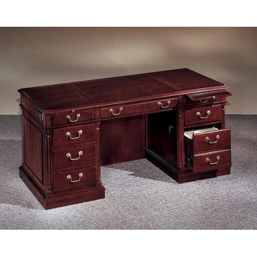 Three Posts Flannagan Wood Executive Desk