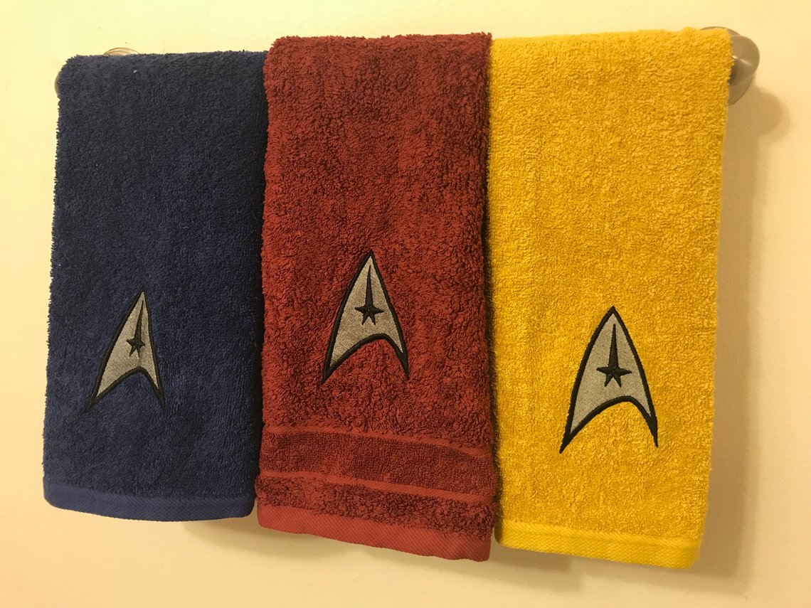 Star Trek Hand Towels – Embroidered Uniform Bathroom Decor