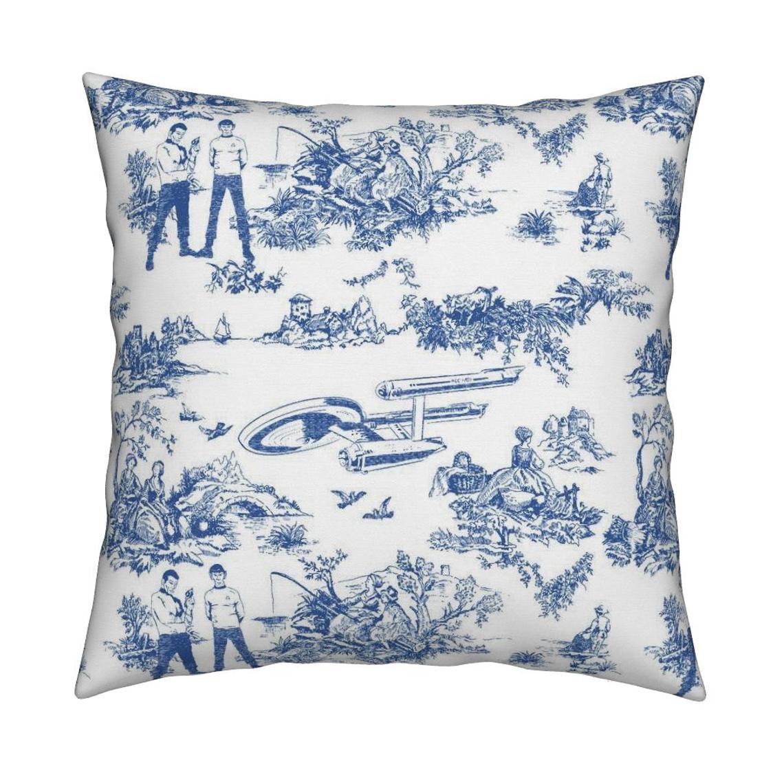 Star Trek Pillow – Toile Blue Pattern