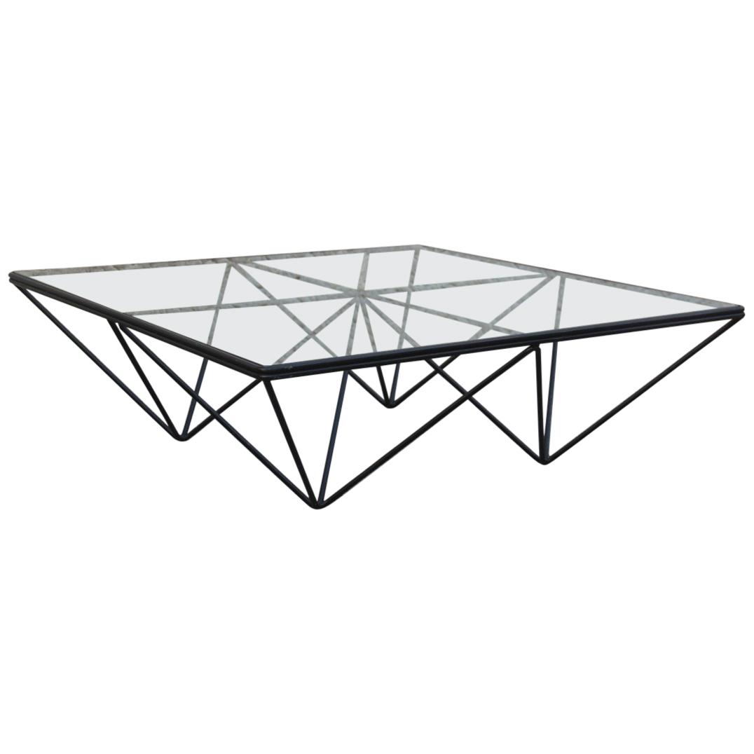 Paolo Piva Square Black Metal Coffee Table