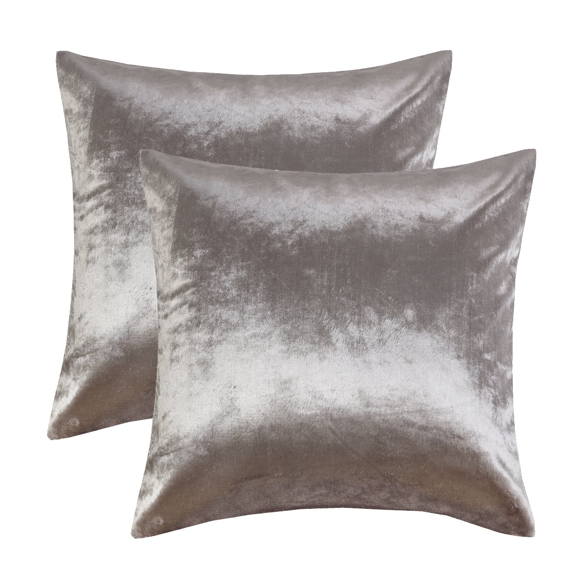 GIGIZAZA Siver Grey Velvet Decorative Pillow Covers