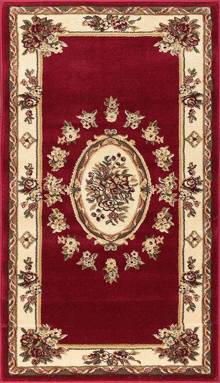 Well Woven Pastoral Medallion Red French Area Rug