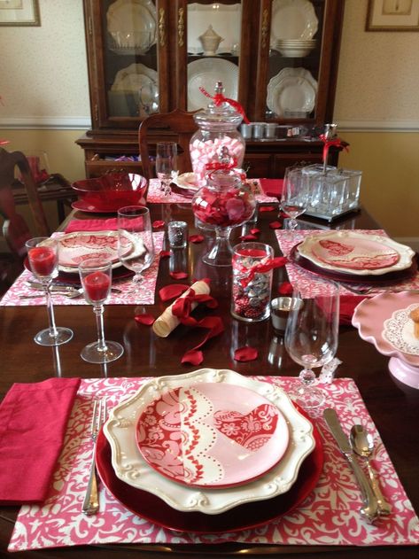 red fancy table