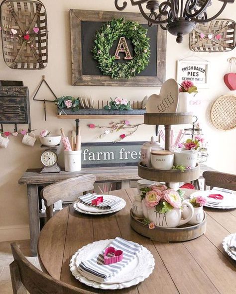 rustic table heart