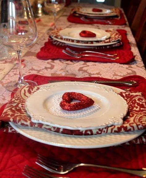 red heart table