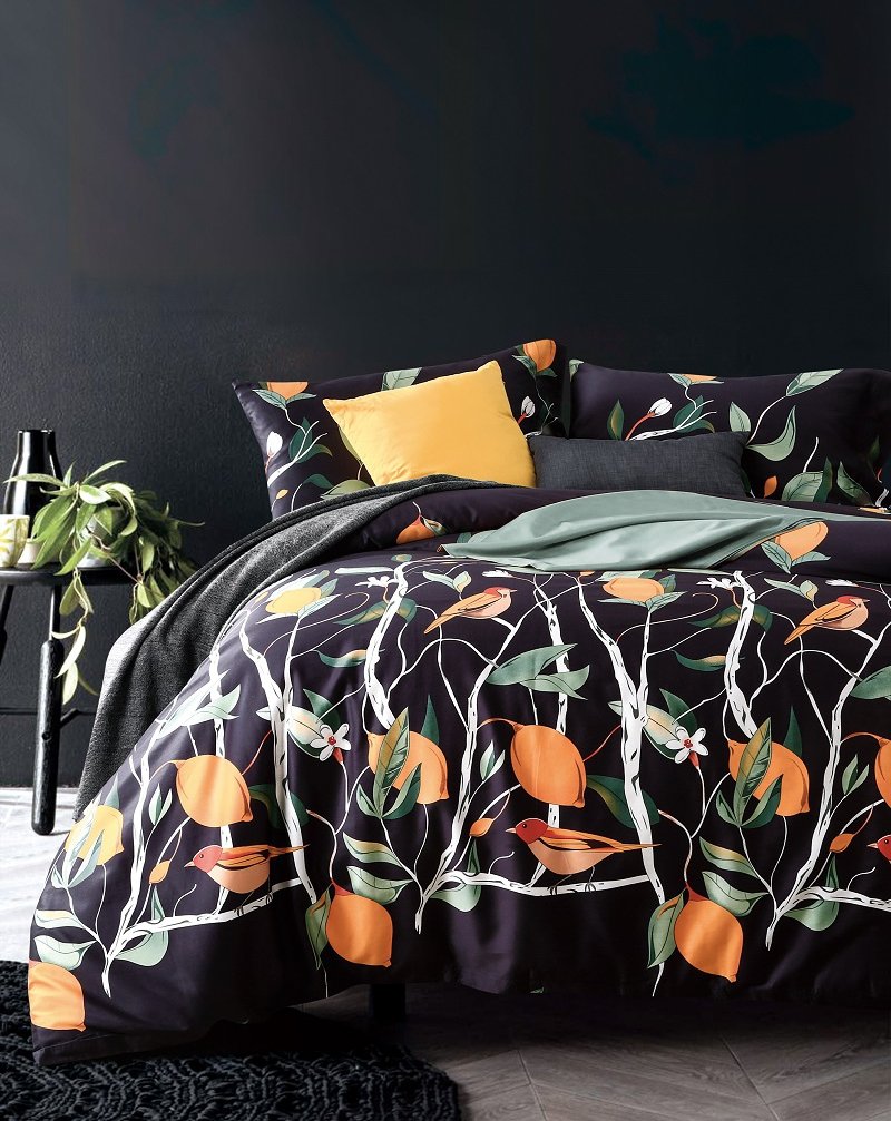 Eikei Egyptian Cotton Duvet Cover, King, Dark Mist