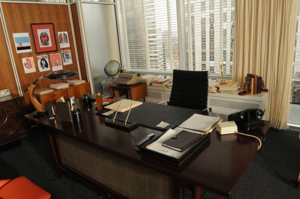 Close-up of Don Draper’s office desk
