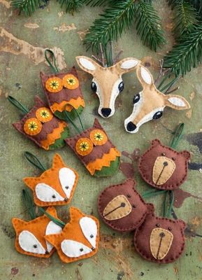 felt animal ornaments