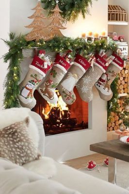 burlap design stocking