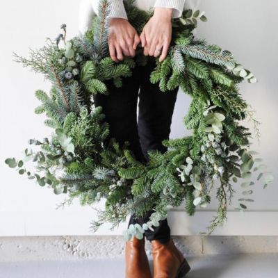 Christmas Wreath on a door