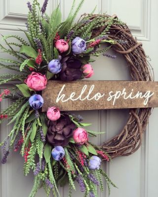hello spring wreath