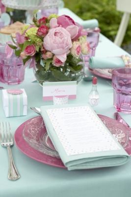 mint purple table