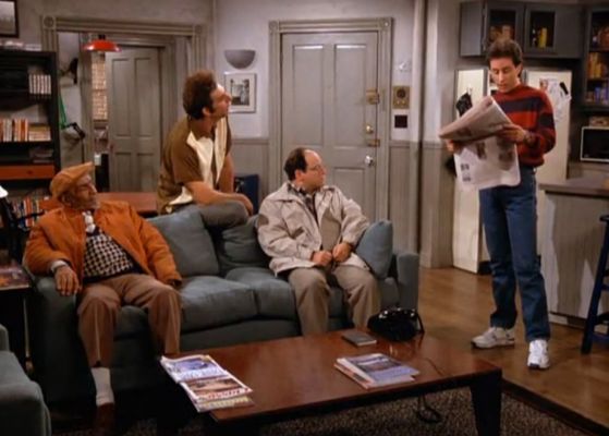 boys day in Seinfeld apartment