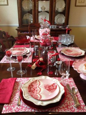 red fancy table