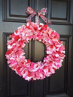 red fabric wreath