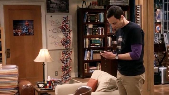 Sheldon inside his and Leonard’s living room.
