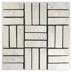 12”x12” Cream Weave Stone Mosaic Tile