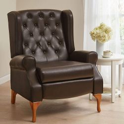 BrylaneHome Queen Anne Style Tufted Wingback Recliner