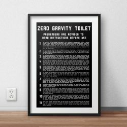 2001: A Space Odyssey – Zero G Toilet Instructions Typographic Print
