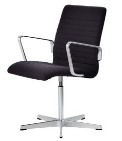 Arne Jacobsen Oxford Chair with Low Back with without castors, Rime 691 Fabric