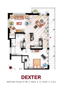 Floorplan of the apartment from DEXTER