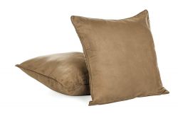 Alexandra DreamHome Super Soft Faux Suede Decorative Throw Pillow, Light Brown
