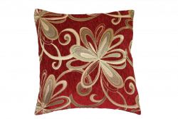  Violet Linen Chenille Chateau Vintage Floral Throw Pillow