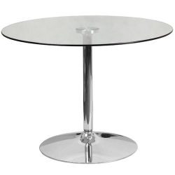 Wade Logan Cavell Round Glass Dining Table
